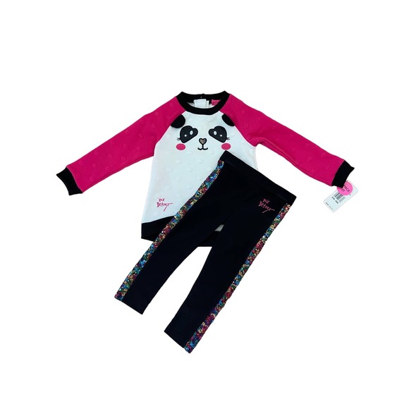 "Betsey Johnson Panda Face Shirt and Sequin Leggings - Size 24 Months"  K17 * - Picture 2 of 10
